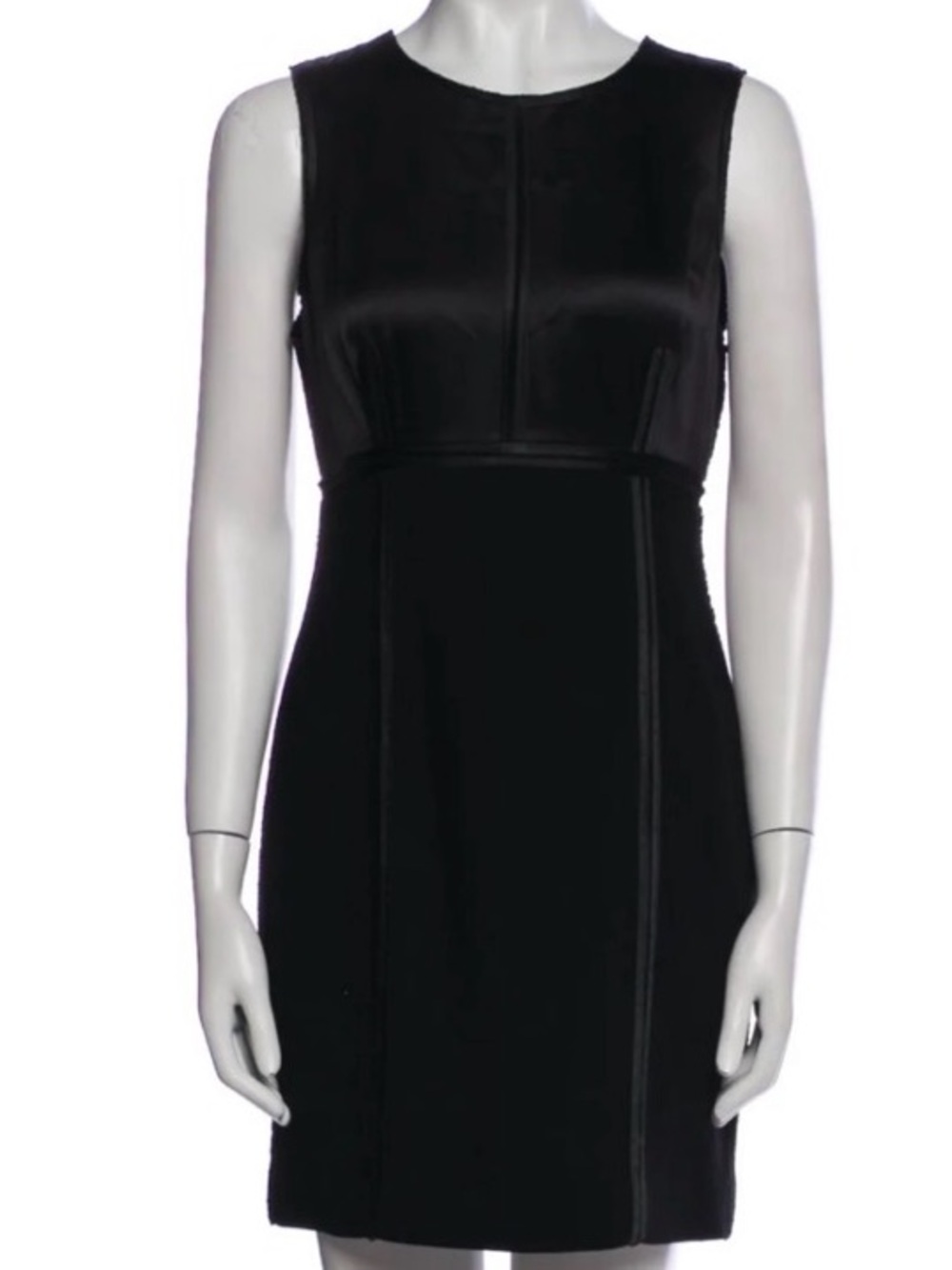 J. Mendel Black Sleeveless Midi Sheath Dress